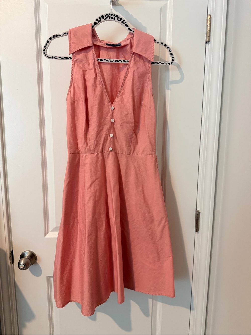 Modcloth Coral Pink Button-Front Midi Dress